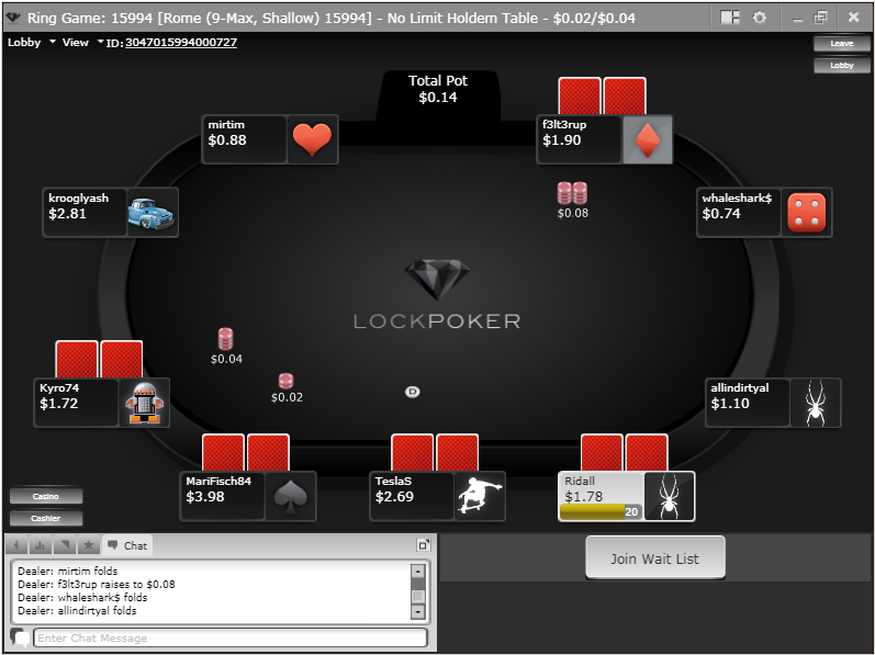 Lock Poker Screenshot Table